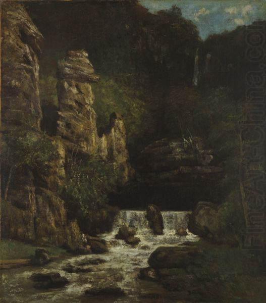 Landscape with Waterfall, Gustave Courbet